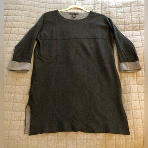 SOLD- Tahari grey long line sweater